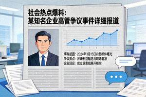 社会热点爆料：某知名企业高管争议事件详细报道